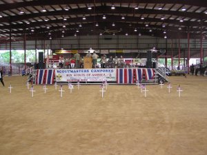 Stage in rodeo arena