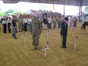 Veteran saluting at 2013 ceremony